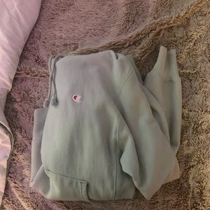 light blue champions hoodie